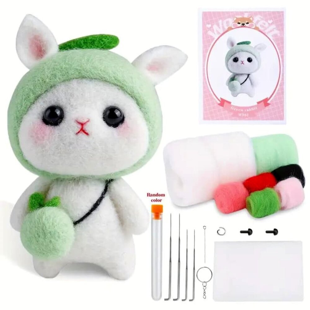 DIY Craft Kit, Handmade Plush Doll Tool Kit, Wool Felt Arts and Craft Set